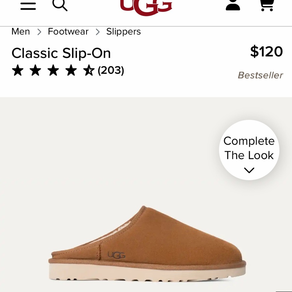 UGG Men's Tan Slip-On Loafers